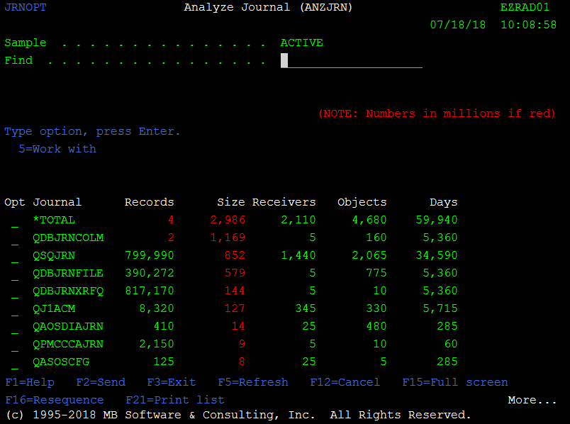 'Analyze Journal (ANZJRN)' command for IBM i (AS400, iSeries)